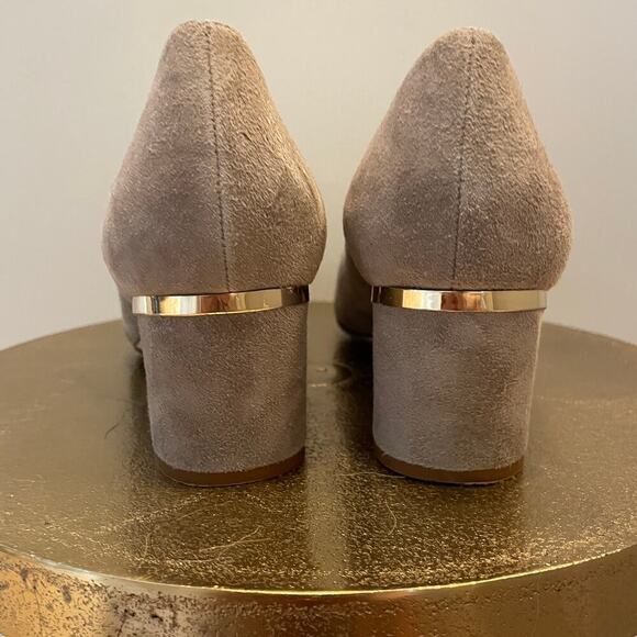 Kate Spade New York Dolores Suede Block Heel Pumps | Gray Neutral Taupe, 7M - Picture 4 of 10